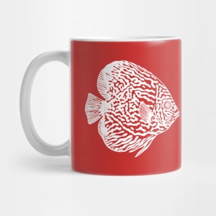 Discus Fish in Love - cute hand drawn aquarium fish design Mug